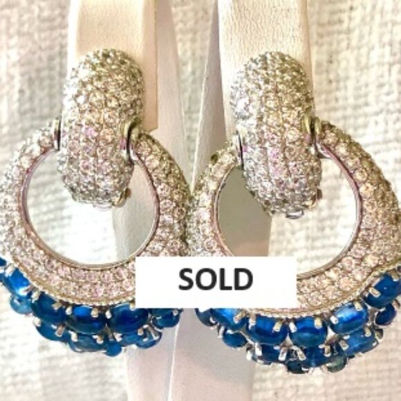 Pair sterling silver JARIN Doorknocker Earrings - Picture 1 of 8